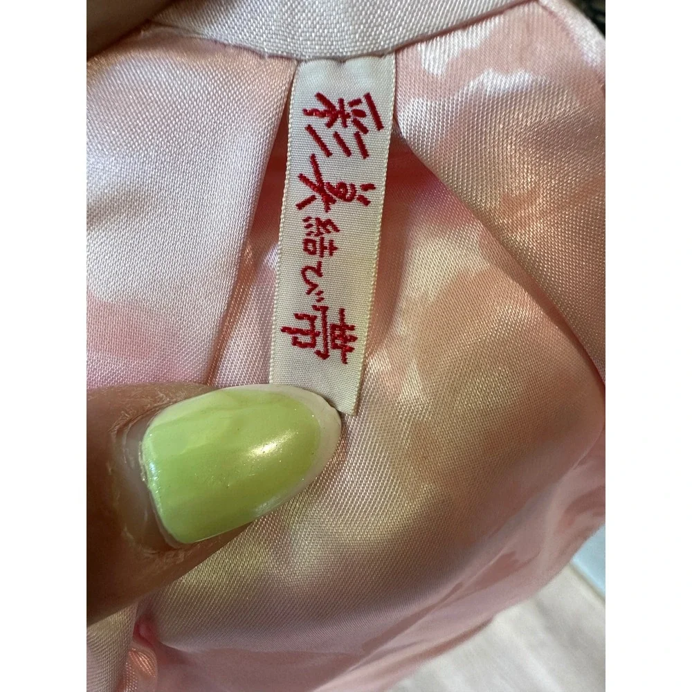 Vintage 1960s Saibi Japanese Tsukuri-Obi Belt Pre Tied Sash Pale Pink Satin Bow